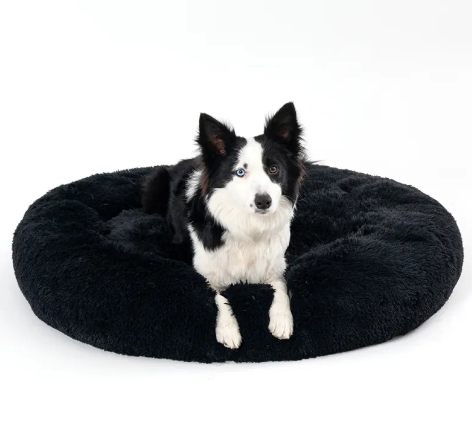 Cama acolchada en forma de dona para perros y gatos