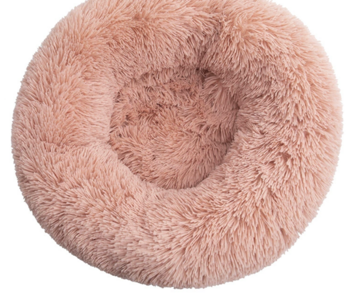Cama acolchada en forma de dona para perros y gatos