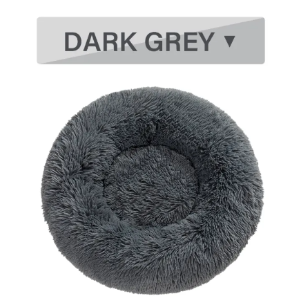 Cama acolchada en forma de dona para perros y gatos