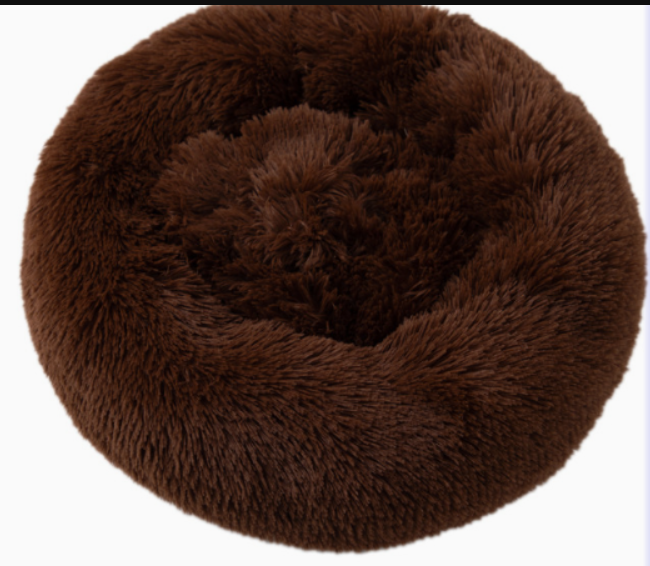 Cama acolchada en forma de dona para perros y gatos