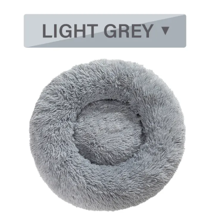 Cama acolchada en forma de dona para perros y gatos